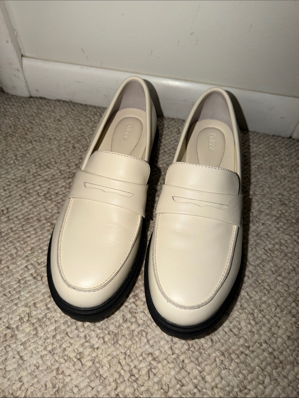 Quince Cream Leather Penny Loafers Classic Slip-On